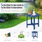 18 Inch Set of 2 Round Outdoor Adirondack Side Tables with Slatted Design and X-Shaped Structure